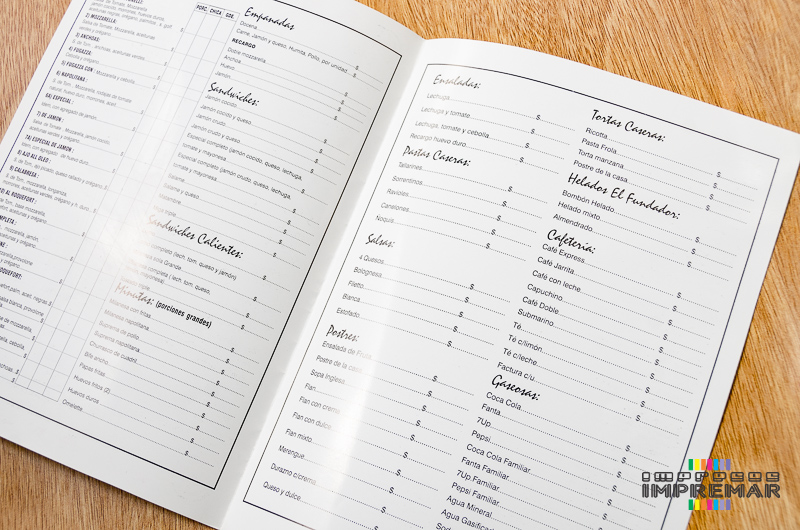 imprenta lista de precios