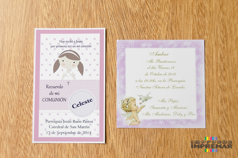Tarjetas de cumpleaños, comunión, casamiento...